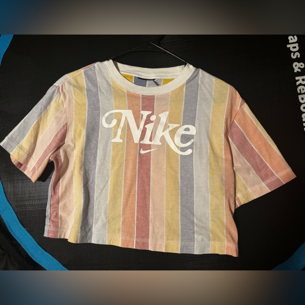 Pastel Rainbow Nike Crop Top Tee
